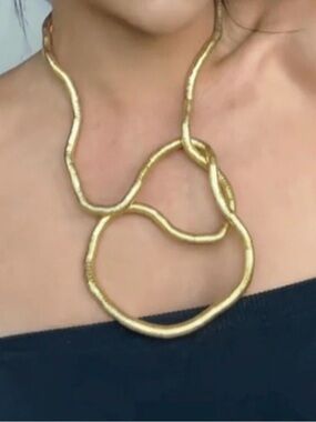 2 Gold and Silver Coil Bracelets- Necklaces